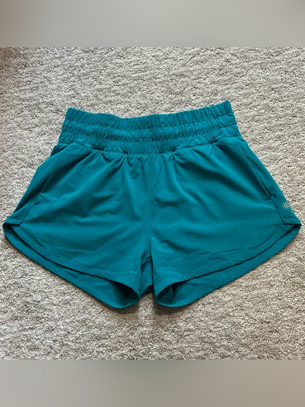 Athleta Girl Teal Elastic-Waist Athletic Shorts